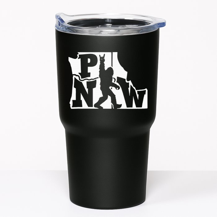 Bigfoot Rock And Roll Silhouette Pacific Northwest Sasquatch Tumbler