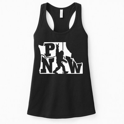 Bigfoot Rock And Roll Silhouette Pacific Northwest Sasquatch Womens Tank Top