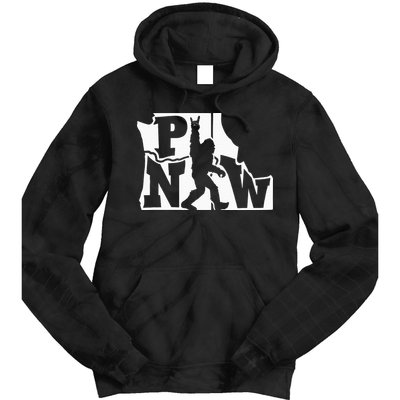Bigfoot Rock And Roll Silhouette Pacific Northwest Sasquatch Tie Dye Hoodie