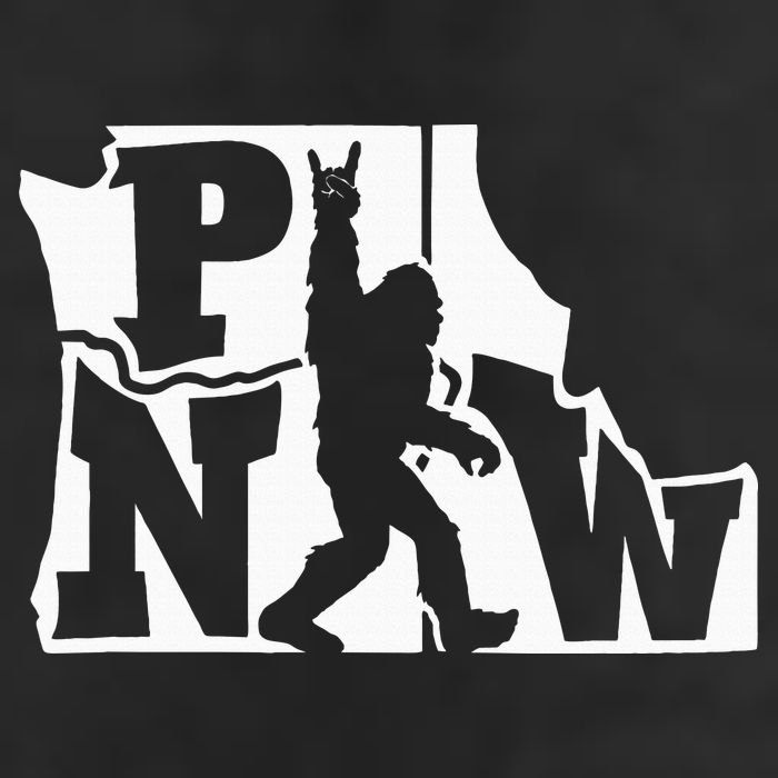 Bigfoot Rock And Roll Silhouette Pacific Northwest Sasquatch Hat