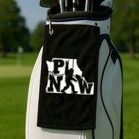 Bigfoot Rock And Roll Silhouette Pacific Northwest Sasquatch Golf Towel