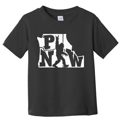 Bigfoot Rock And Roll Silhouette Pacific Northwest Sasquatch Toddler T-Shirt