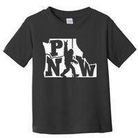Bigfoot Rock And Roll Silhouette Pacific Northwest Sasquatch Toddler T-Shirt