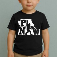 Bigfoot Rock And Roll Silhouette Pacific Northwest Sasquatch Toddler T-Shirt