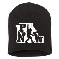 Bigfoot Rock And Roll Silhouette Pacific Northwest Sasquatch Short Acrylic Beanie