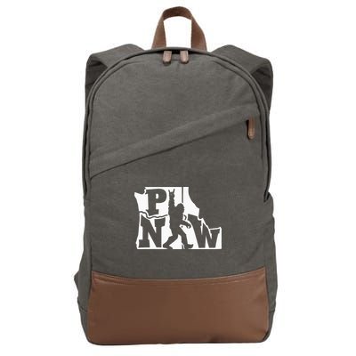 Bigfoot Rock And Roll Silhouette Pacific Northwest Sasquatch Cotton Canvas Backpack