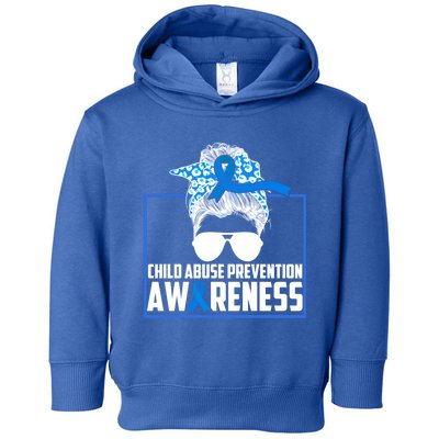 Blue Ribbon Abuse Awareness Month Prevention Support Great Gift Toddler Hoodie