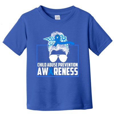 Blue Ribbon Abuse Awareness Month Prevention Support Great Gift Toddler T-Shirt