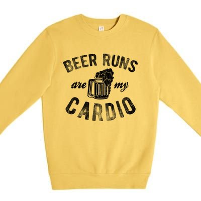 Beer Runs Are My Cardio Mug With Foam Graphic Gift Premium Crewneck Sweatshirt