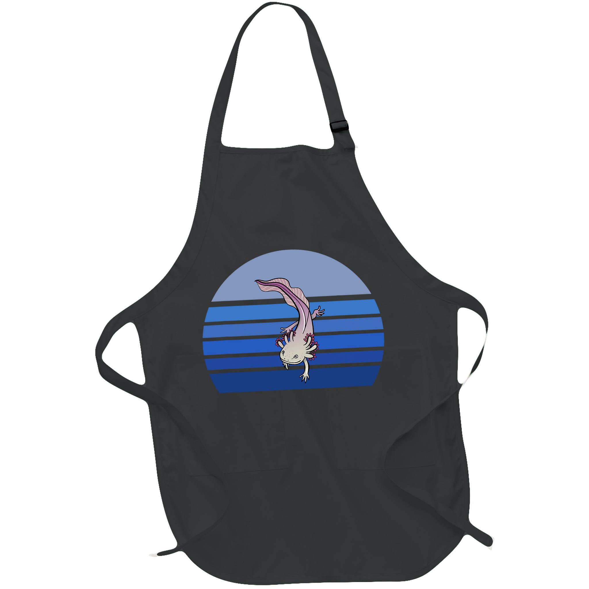 Blue Retro Axolotl Mexican Salamander Gift Lover Apron