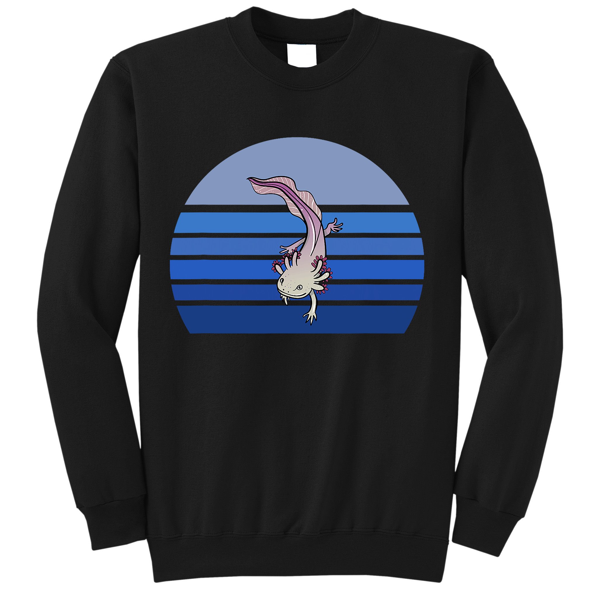 Blue Retro Axolotl Mexican Salamander Gift Lover Sweatshirt