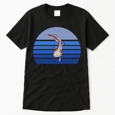 Blue Retro Axolotl Mexican Salamander Gift Lover Tall T-Shirt