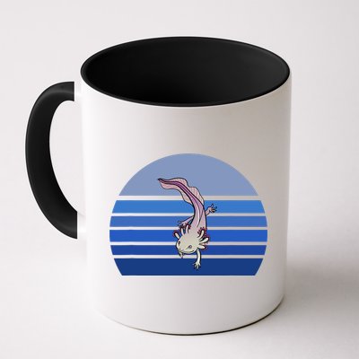 Blue Retro Axolotl Mexican Salamander Gift Lover Mug