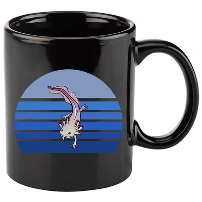 Blue Retro Axolotl Mexican Salamander Gift Lover 11oz C Handle Ceramic Mug