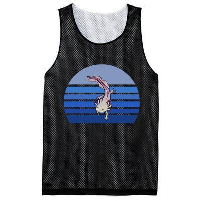 Blue Retro Axolotl Mexican Salamander Gift Lover Mesh Reversible Basketball Jersey Tank
