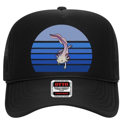 Blue Retro Axolotl Mexican Salamander Gift Lover Hat