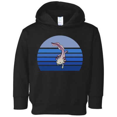 Blue Retro Axolotl Mexican Salamander Gift Lover Toddler Hoodie