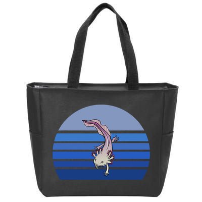 Blue Retro Axolotl Mexican Salamander Gift Lover Zip Tote Bag