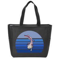 Blue Retro Axolotl Mexican Salamander Gift Lover Zip Tote Bag