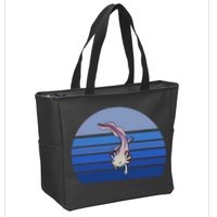 Blue Retro Axolotl Mexican Salamander Gift Lover Zip Tote Bag