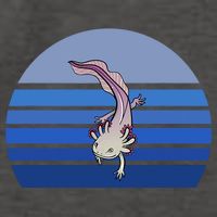 Blue Retro Axolotl Mexican Salamander Gift Lover Vector Backpack