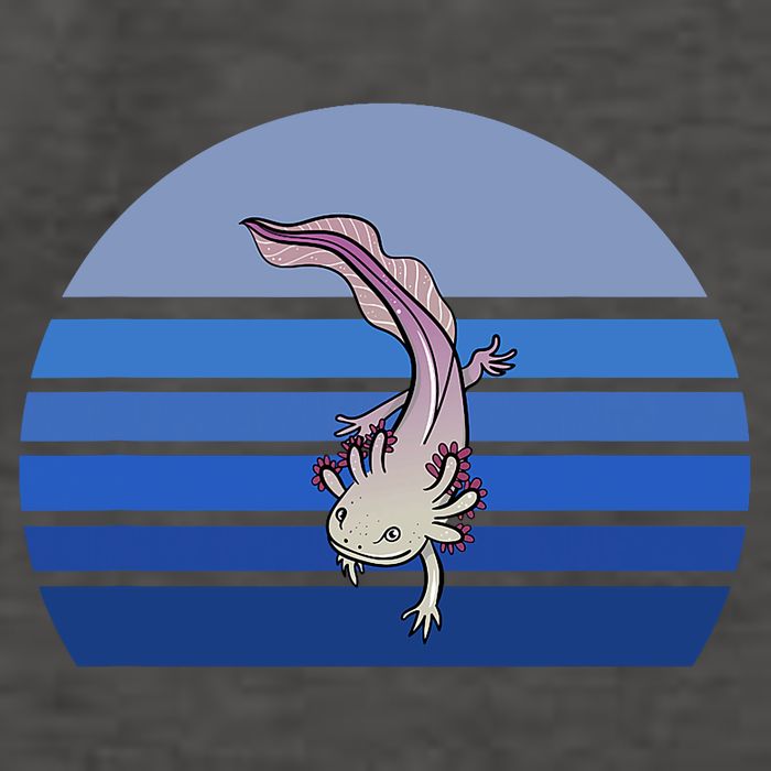 Blue Retro Axolotl Mexican Salamander Gift Lover Vector Backpack