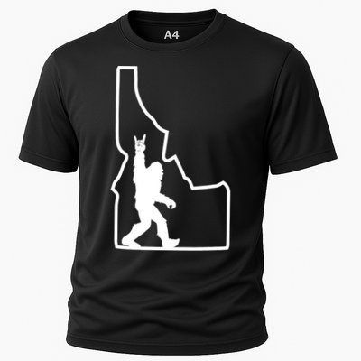 Bigfoot Rock And Roll Silhouette State Of Idaho Sasquatch Performance Shirt
