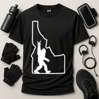 Bigfoot Rock And Roll Silhouette State Of Idaho Sasquatch Performance Shirt