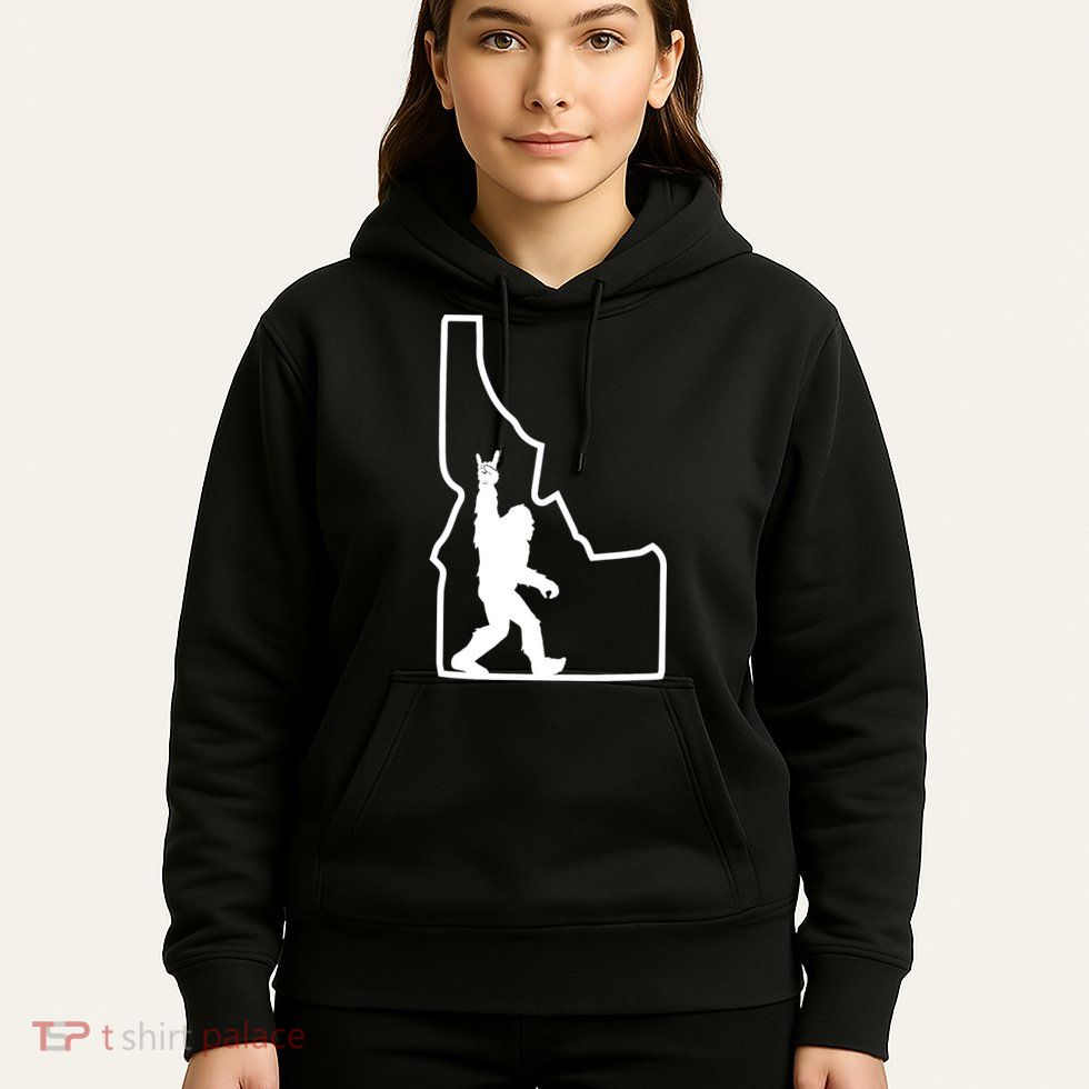 Bigfoot Rock And Roll Silhouette State Of Idaho Sasquatch Hoodie