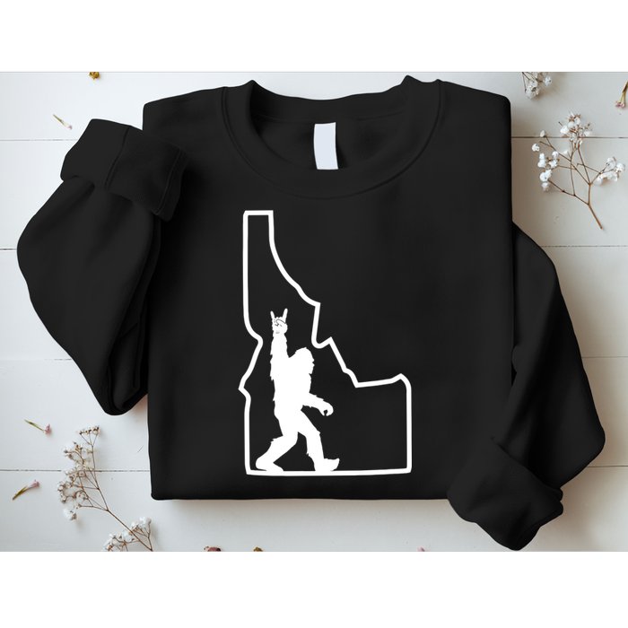 Bigfoot Rock And Roll Silhouette State Of Idaho Sasquatch Sweatshirt