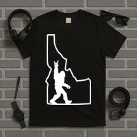 Bigfoot Rock And Roll Silhouette State Of Idaho Sasquatch T-Shirt