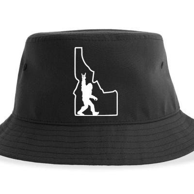 Bigfoot Rock And Roll Silhouette State Of Idaho Sasquatch Sustainable Bucket Hat