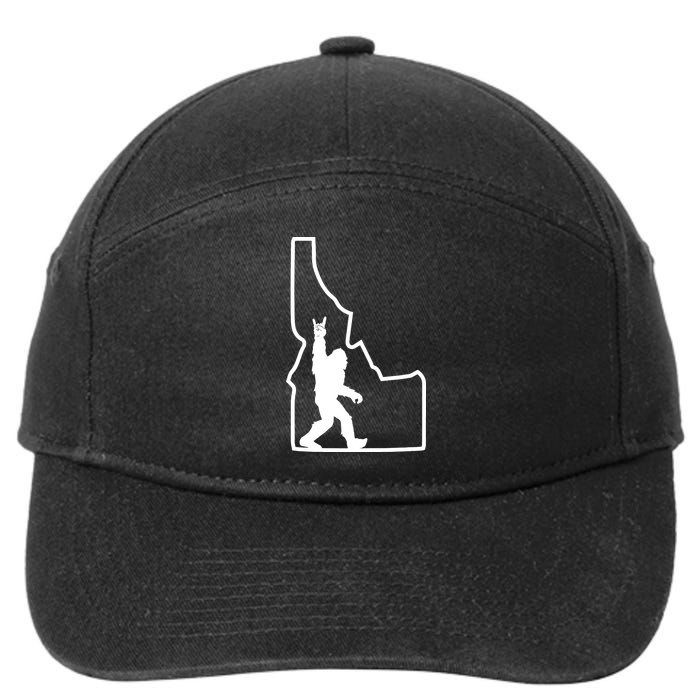 Bigfoot Rock And Roll Silhouette State Of Idaho Sasquatch 7-Panel Snapback Hat