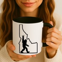 Bigfoot Rock And Roll Silhouette State Of Idaho Sasquatch Mug