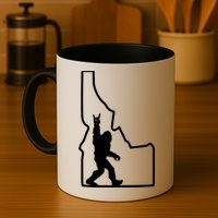 Bigfoot Rock And Roll Silhouette State Of Idaho Sasquatch Mug
