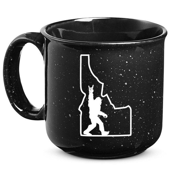 Bigfoot Rock And Roll Silhouette State Of Idaho Sasquatch 15oz Campfire Ceramic Mug
