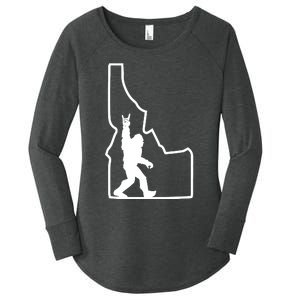 Bigfoot Rock And Roll Silhouette State Of Idaho Sasquatch Women's Perfect Tri Tunic Long Sleeve Shirt