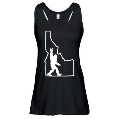 Bigfoot Rock And Roll Silhouette State Of Idaho Sasquatch Ladies Essential Flowy Tank