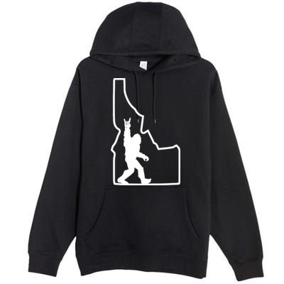 Bigfoot Rock And Roll Silhouette State Of Idaho Sasquatch Premium Pullover Hoodie
