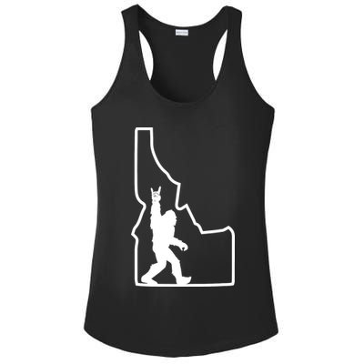 Bigfoot Rock And Roll Silhouette State Of Idaho Sasquatch Ladies PosiCharge Competitor Racerback Tank