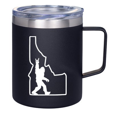 Bigfoot Rock And Roll Silhouette State Of Idaho Sasquatch 12oz Stainless Steel Coffee Mug