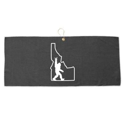 Bigfoot Rock And Roll Silhouette State Of Idaho Sasquatch Large Microfiber Waffle Golf Towel
