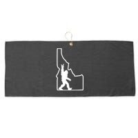 Bigfoot Rock And Roll Silhouette State Of Idaho Sasquatch Large Microfiber Waffle Golf Towel
