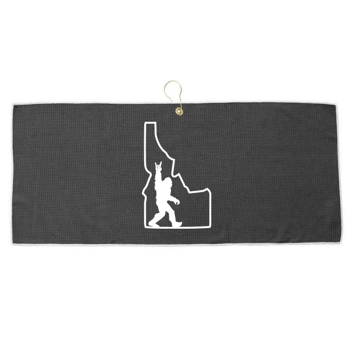 Bigfoot Rock And Roll Silhouette State Of Idaho Sasquatch Large Microfiber Waffle Golf Towel