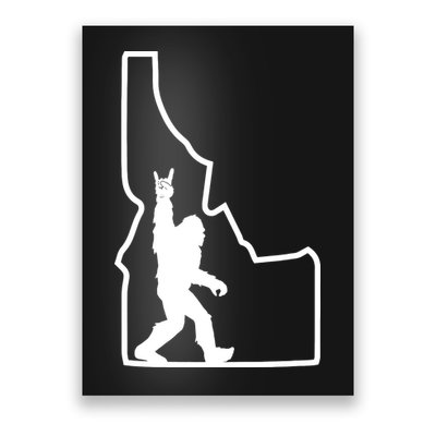 Bigfoot Rock And Roll Silhouette State Of Idaho Sasquatch Poster