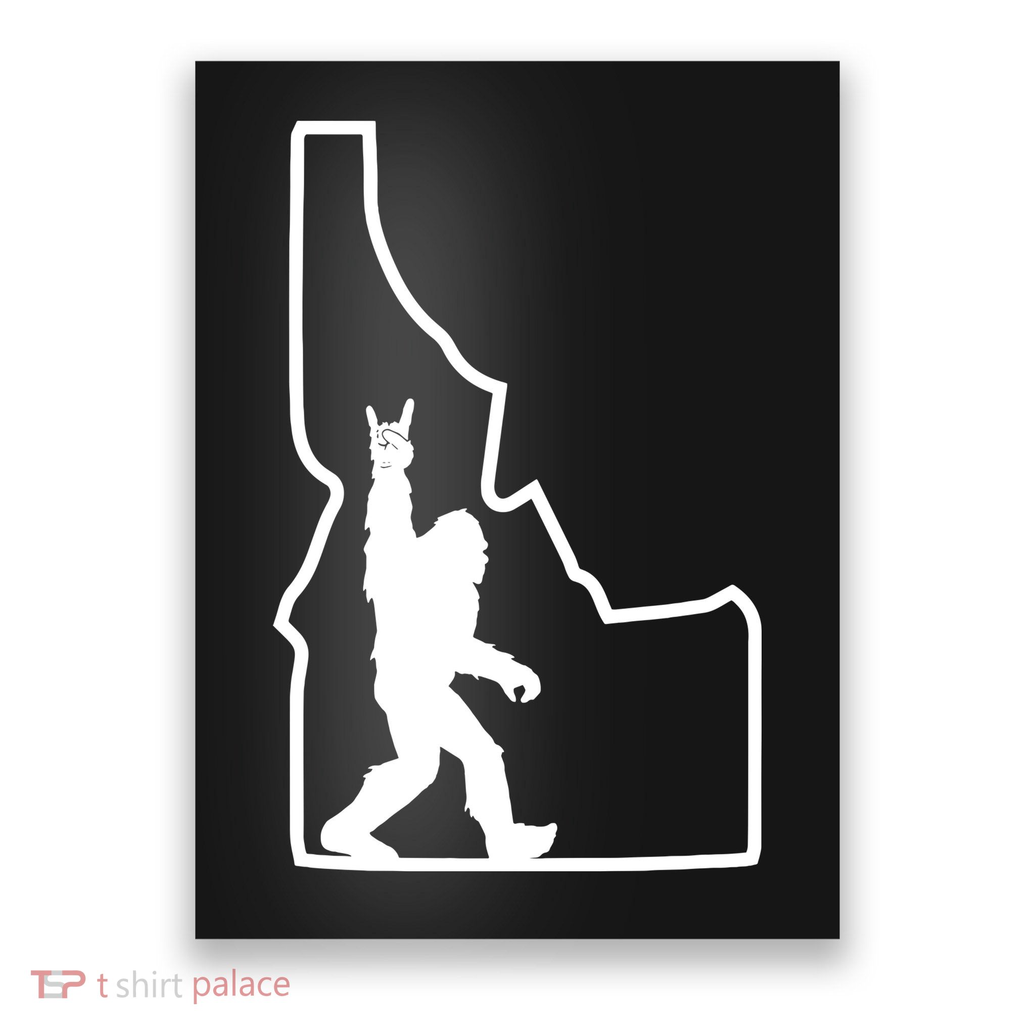 Bigfoot Rock And Roll Silhouette State Of Idaho Sasquatch Poster