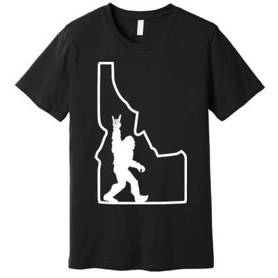 Bigfoot Rock And Roll Silhouette State Of Idaho Sasquatch Premium T-Shirt