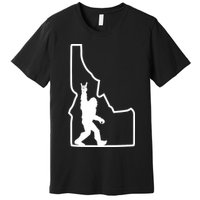 Bigfoot Rock And Roll Silhouette State Of Idaho Sasquatch Premium T-Shirt