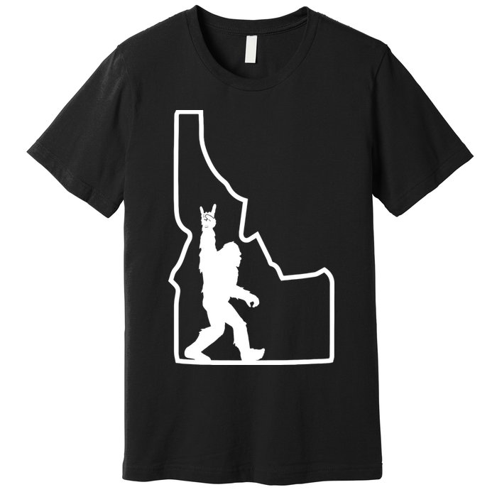 Bigfoot Rock And Roll Silhouette State Of Idaho Sasquatch Premium T-Shirt