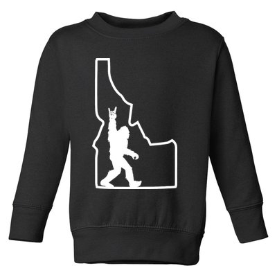 Bigfoot Rock And Roll Silhouette State Of Idaho Sasquatch Toddler Sweatshirt